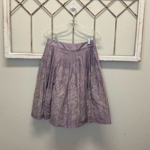 Talbots purple skirt with white embroidery